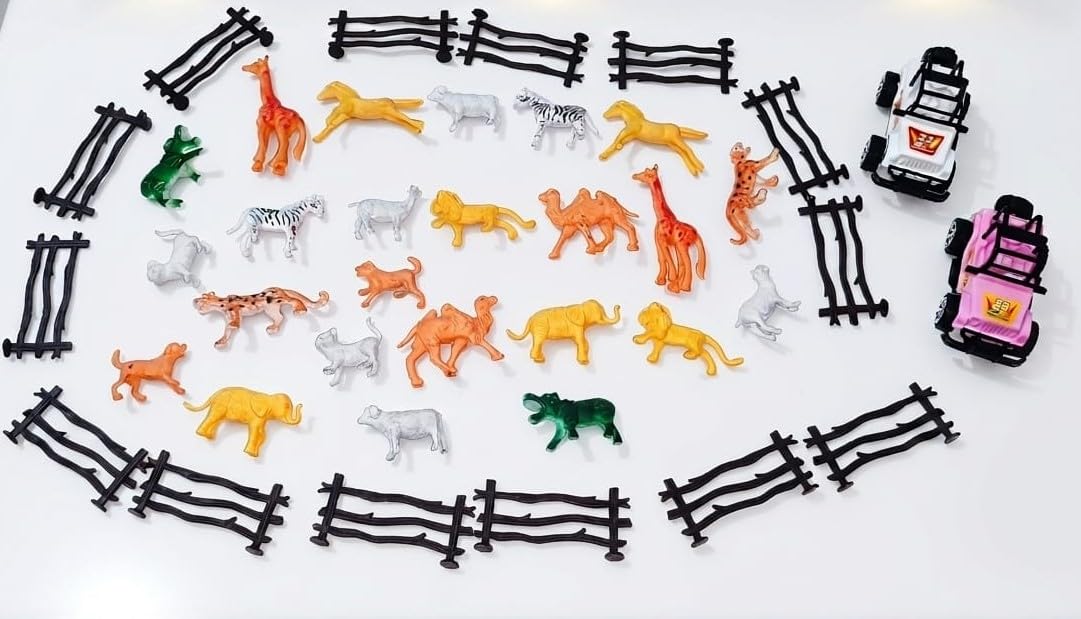 Wild Animal World Safari Toy Set for Kids - Includes 24 Safari