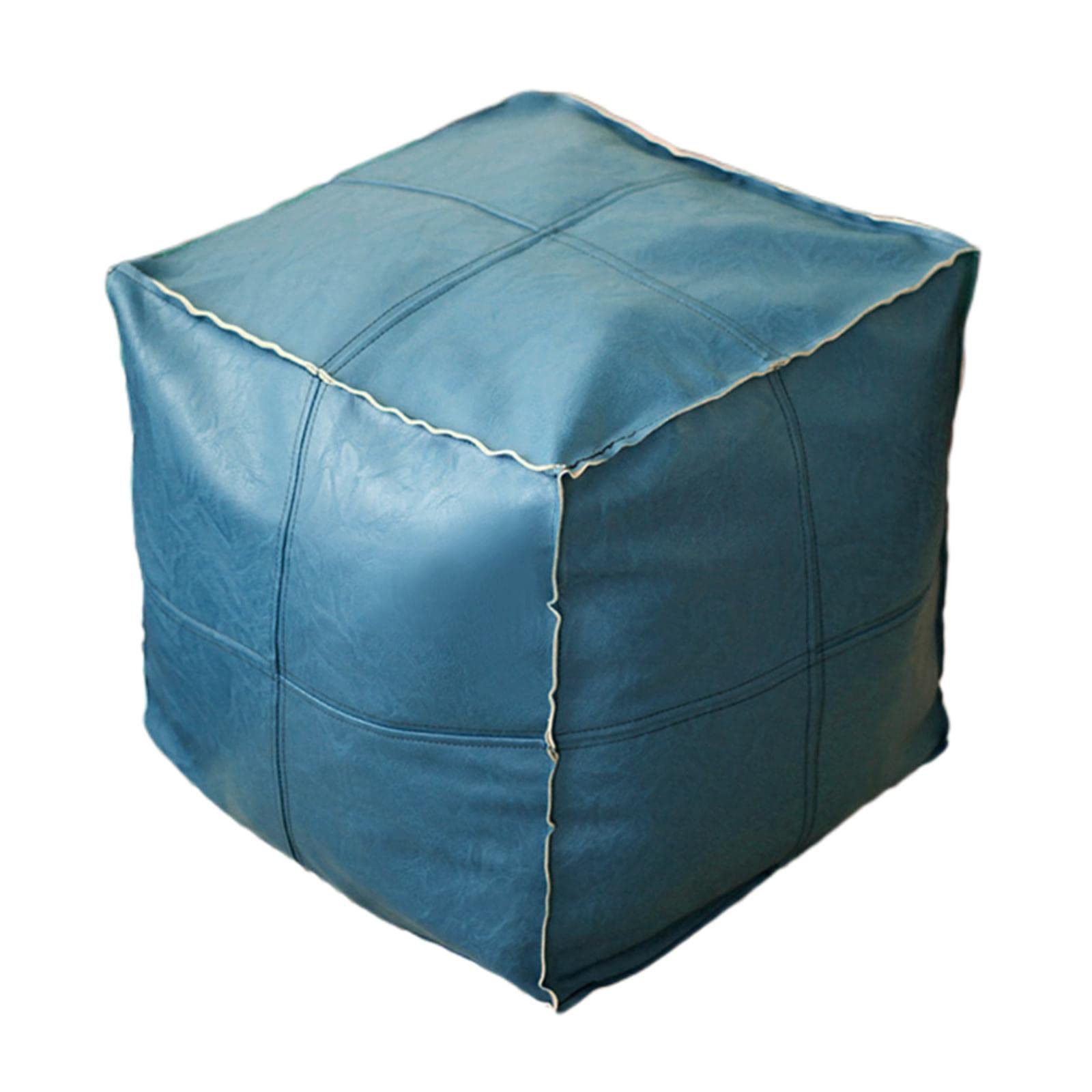Handmade Moroccan Pouf Cover Storage Ottoman Cushion Foot Rest Wedding Gifts Blue SquareHome & Garden|Furniture|Ottomans, Footstools & Poufs-image-49
