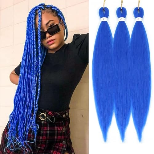 Extensiones de cabello preestirado fácil de trenzar, 26 pulgadas, paquete de 3 trenzas de ganchillo con ajuste de agua caliente, extensiones de