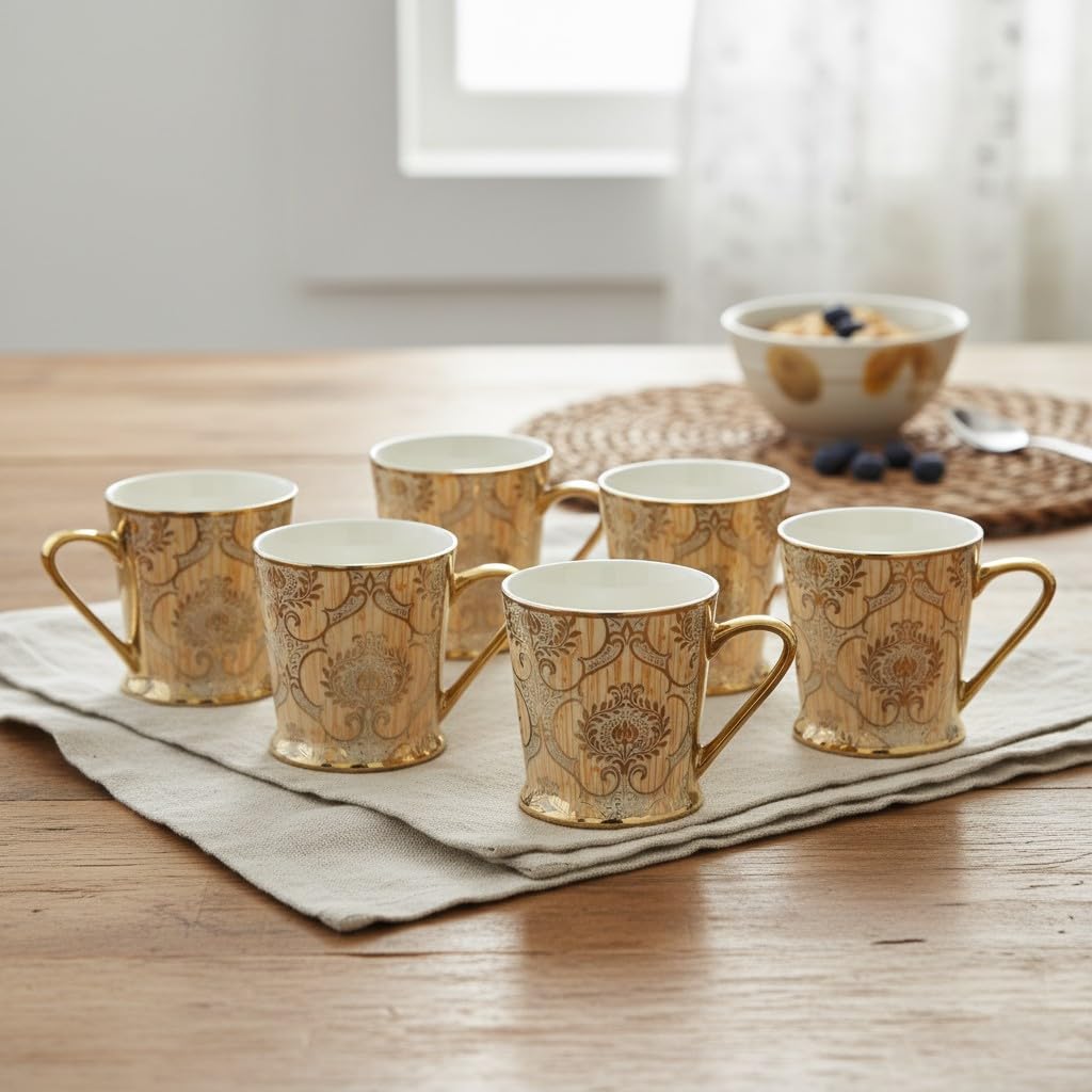 Femora Royal Gold Tea Cups - Set of 6 -1 Femora Royal Gold Tea Cups - Set of 6 -1