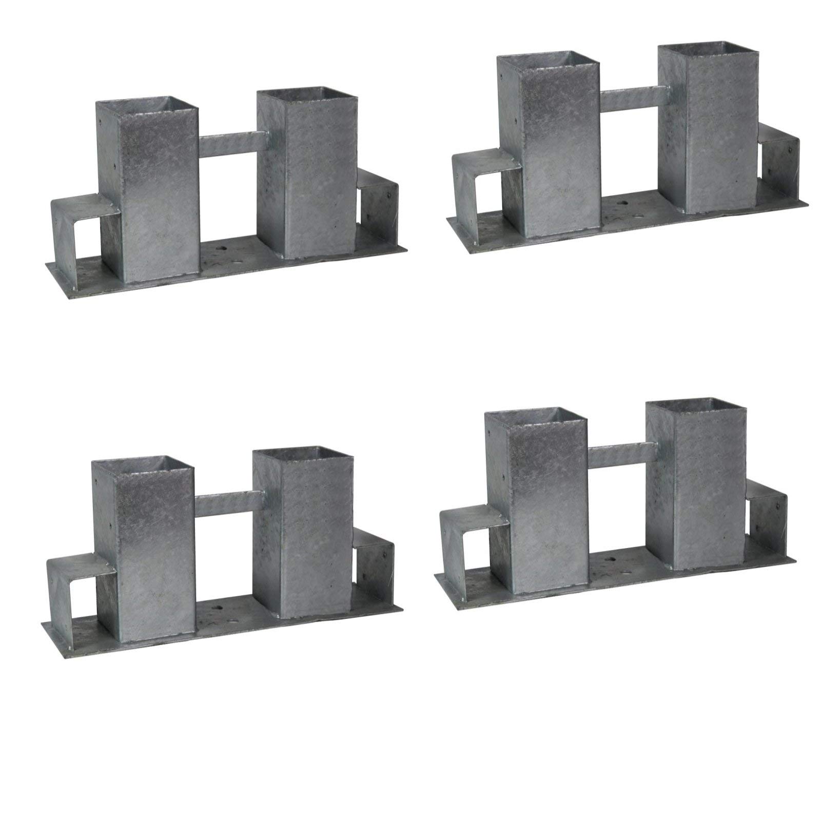Baumarktplus 4x Holzstapelhilfe Feuerverzinkt für Kanthölzer 70x70mm / 40x60mm Stapelhilfe Holzstapelhalter Brennholz Kaminholz Gestell Holz