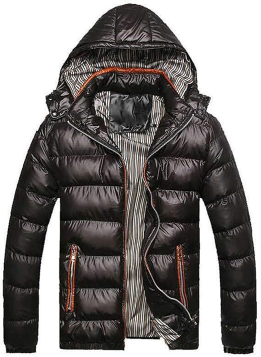 Forthery Mens Winter Thicken Cotton Coat Puffer Jacket with Removable Hood at Amazon Men’s