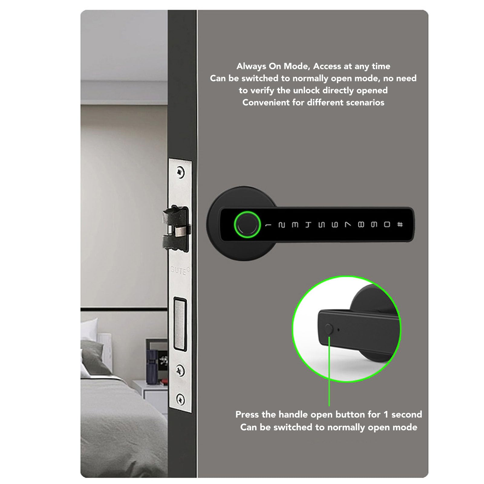 Smart Lock Semiconduttore professionale Impronta digitale intelligente Password Sblocco chiave Blocco ingresso per porta interna 'ufficio 'appartamento 'hotel