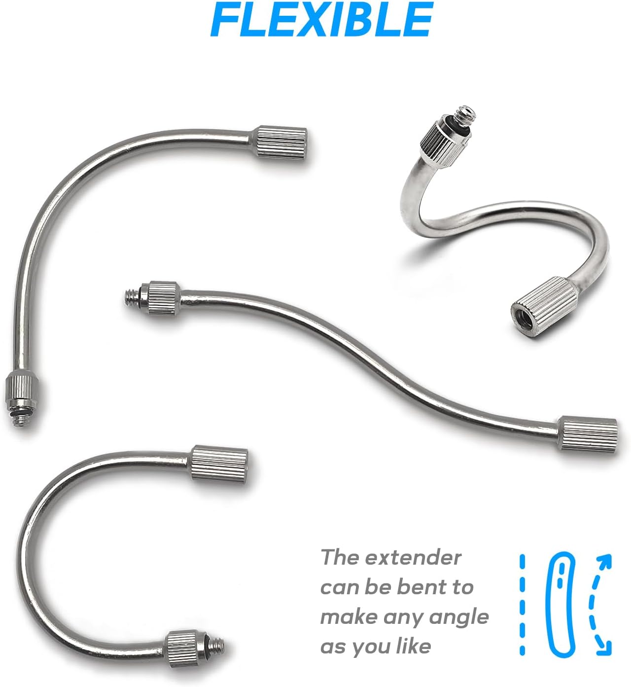 60 Pack Flexible Nozzle Extensions, Brass Mist Rod for Misting System, Bendable Copper Extended Pole 10/24 UNC for Humidification, Cooling, Dust Control, Landscaping(5.6Inch, 7.6Inch, 11.5Inch)