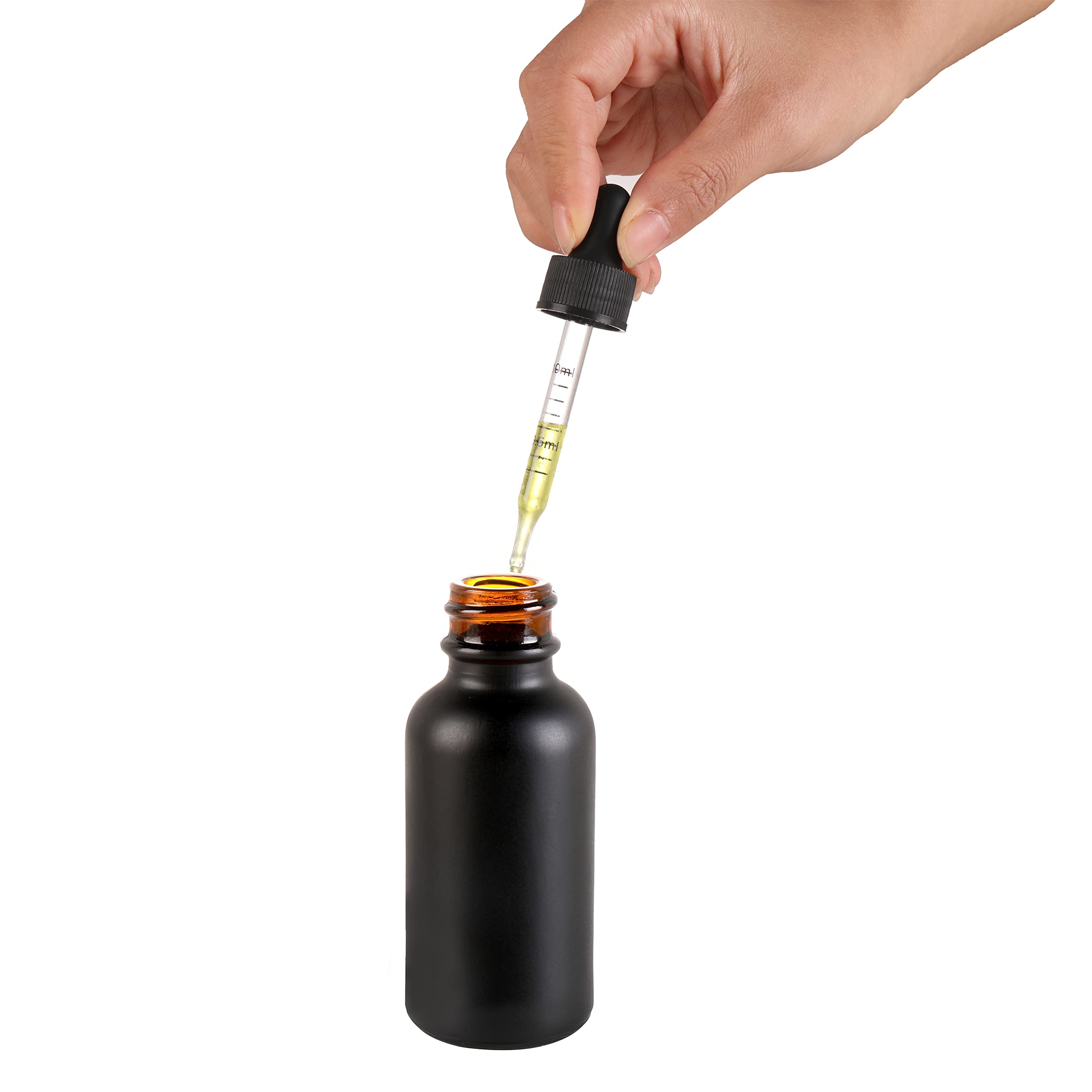 NOOEEISS 48 Stück Milchschwarze Glas-Tropfflaschen, stärkere Saugkraft, Tinkturflaschen mit Pipette für ätherische Öle, Parfums, Flüssigkeiten, auslaufsicher, Reisen (48 Stück, mattschwarz)