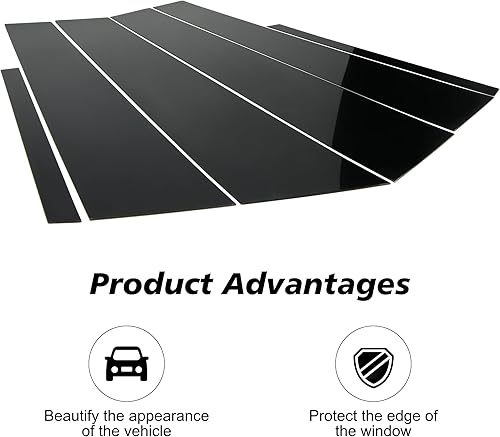 Miniatura 2 de BASIKER 6 piezas compatibles con Honda Civic Sedán 2006 2007 2008 2009 2010 2011, adhesivos antiarañazos para molduras de puertas de ventana,