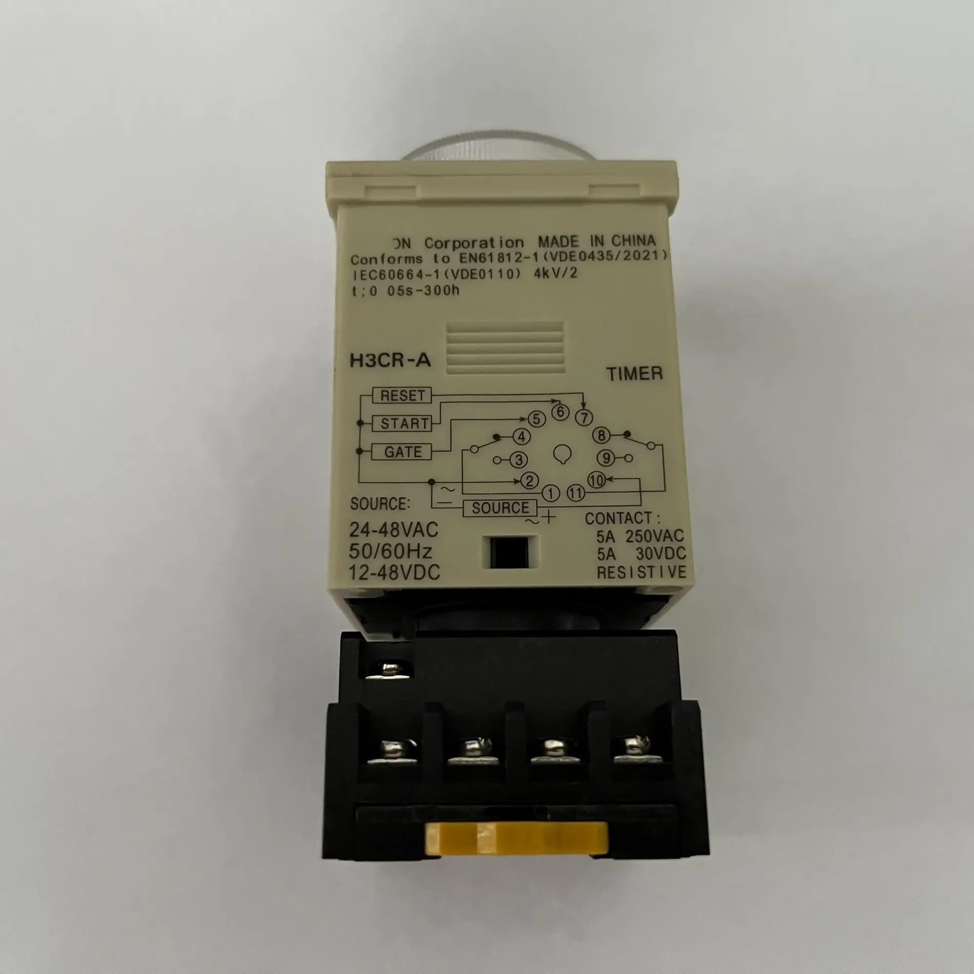 Minuterie avec base H3BA-N8H relais temporisé multi-calibre pour tableau électrique