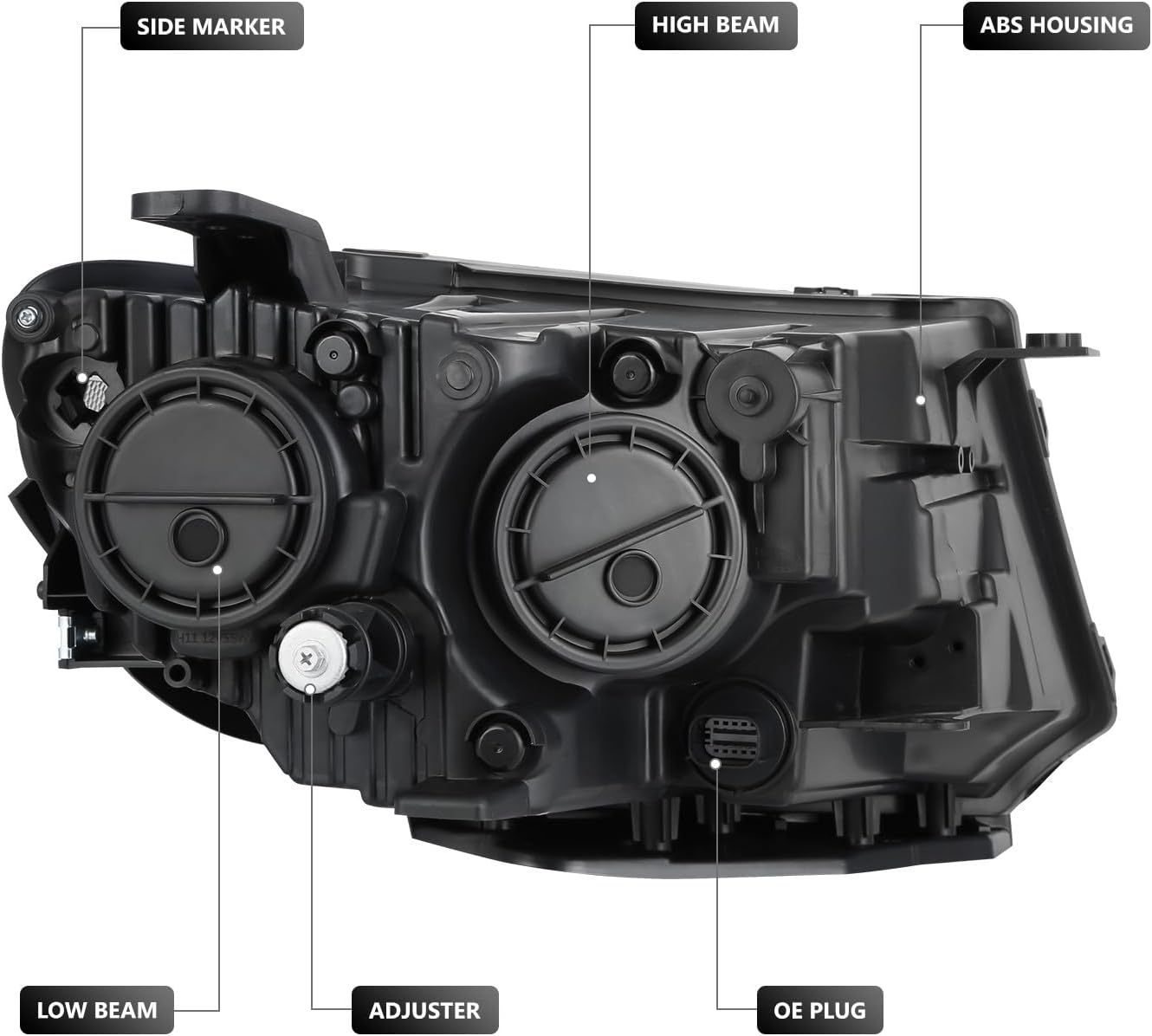 DNA MOTORING Pair of OE Style Headlights Assembly Compatible With Jeep Compass 2017-2021, CH2502295, CH2503295, OEM-HL-0330