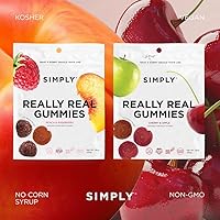 Vista 20 de SIMPLY Really Real Gummies Made with Real Fruit Peach and Raspberry 1.8 oz (Pack of 8) No Cane Sugar + Gluten Free + Kosher