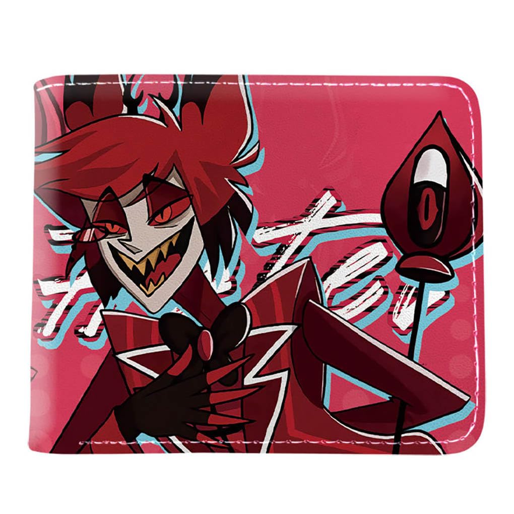 Hazbins Alastor Hotel PU Leather Wallet | Stylish Bifold Card Holder Small Purse with Zipper Coin Pocket | Multicard Wallets Coin Purse for Cash, Coin, Card, Bill (Pink-5) โ image 1