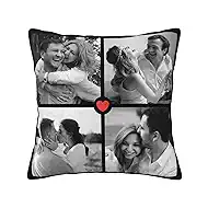 Custom Pillow Cases Gifts for Couple, Personalized Throw Pillow Cases Cushion Covers Decoration Lover Photos Pillowcase, as Birthday Anniversary Valentine's Day Gifts