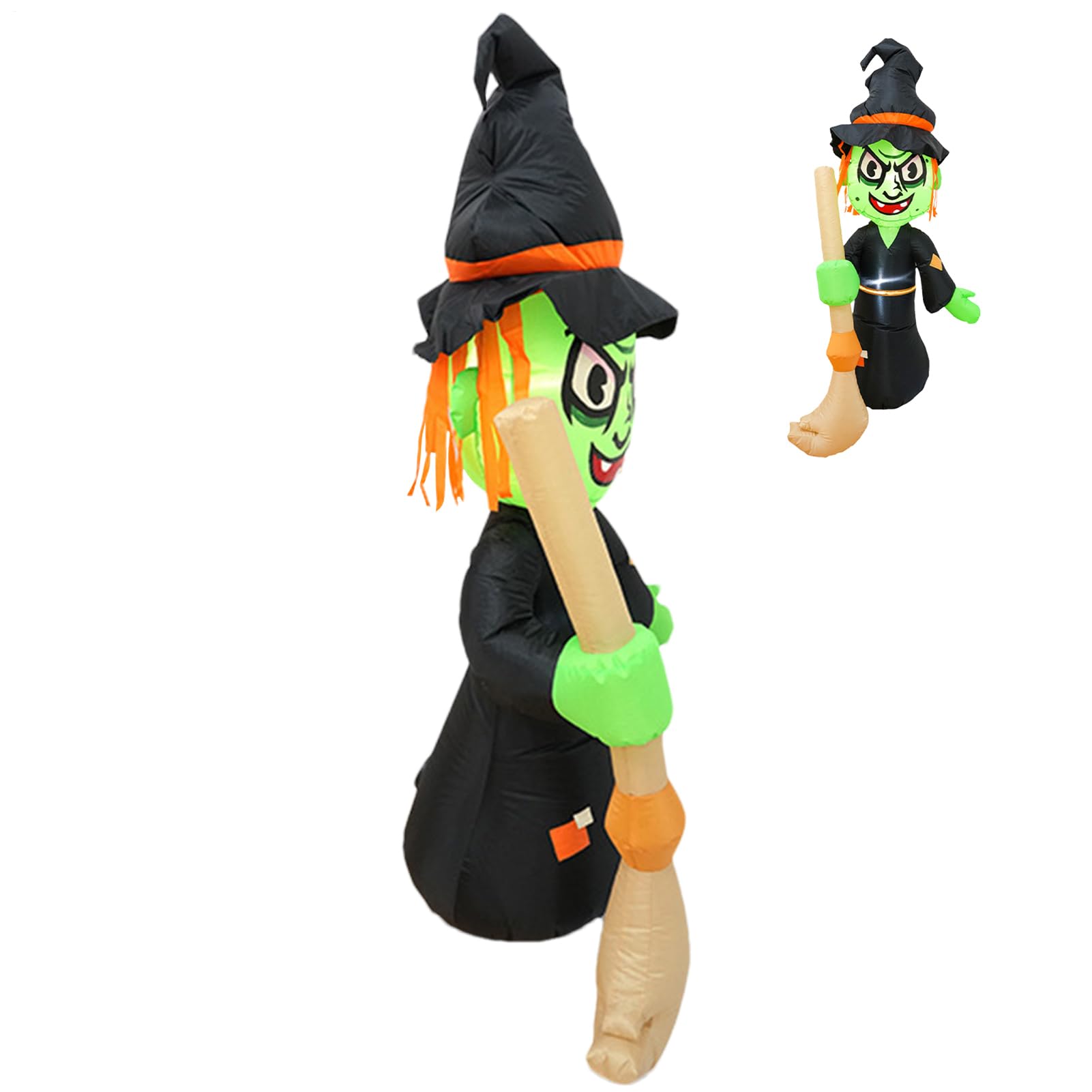 Halloween Nadmuchiwane Dekoracje 155 cm Nadmuchiwana Dekoracja Nawiedzonego | Horror Witch Na Święto Na Zewnątrz Do Domu Ogrodu Tarasu Do Domu i Ogrodu