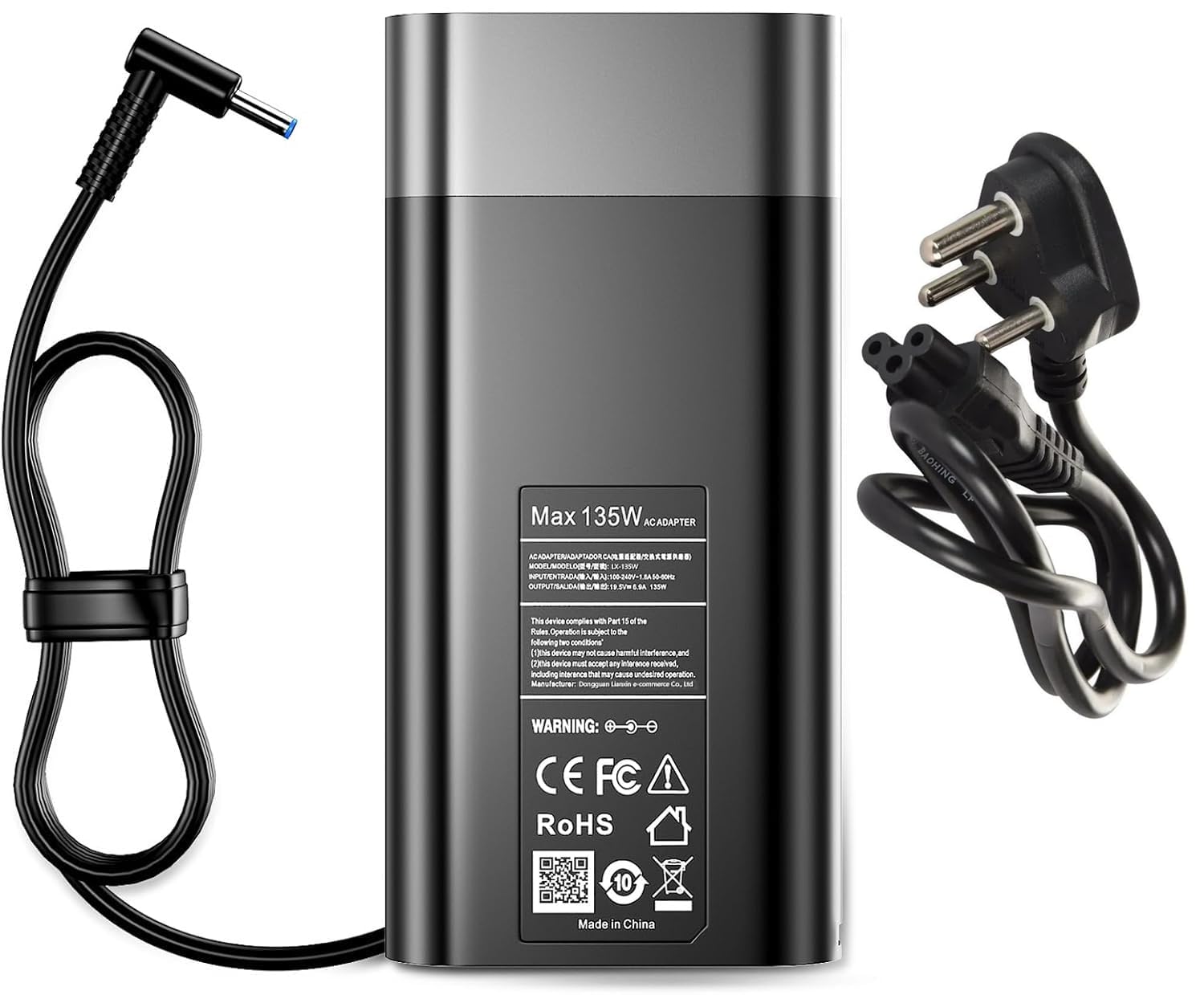 150W 135W AC Adapter Fit for HP ZBook 15 16 17 15u 15v G3 G4 G5 G6 G7 G8 G9 Studio; Victus 15 OMEN 15 17 Pavilion Gaming Laptop Charger 15 17; TPN-CA11 TPN-DA09 917649-850 19.5V 7.7A Power Supply