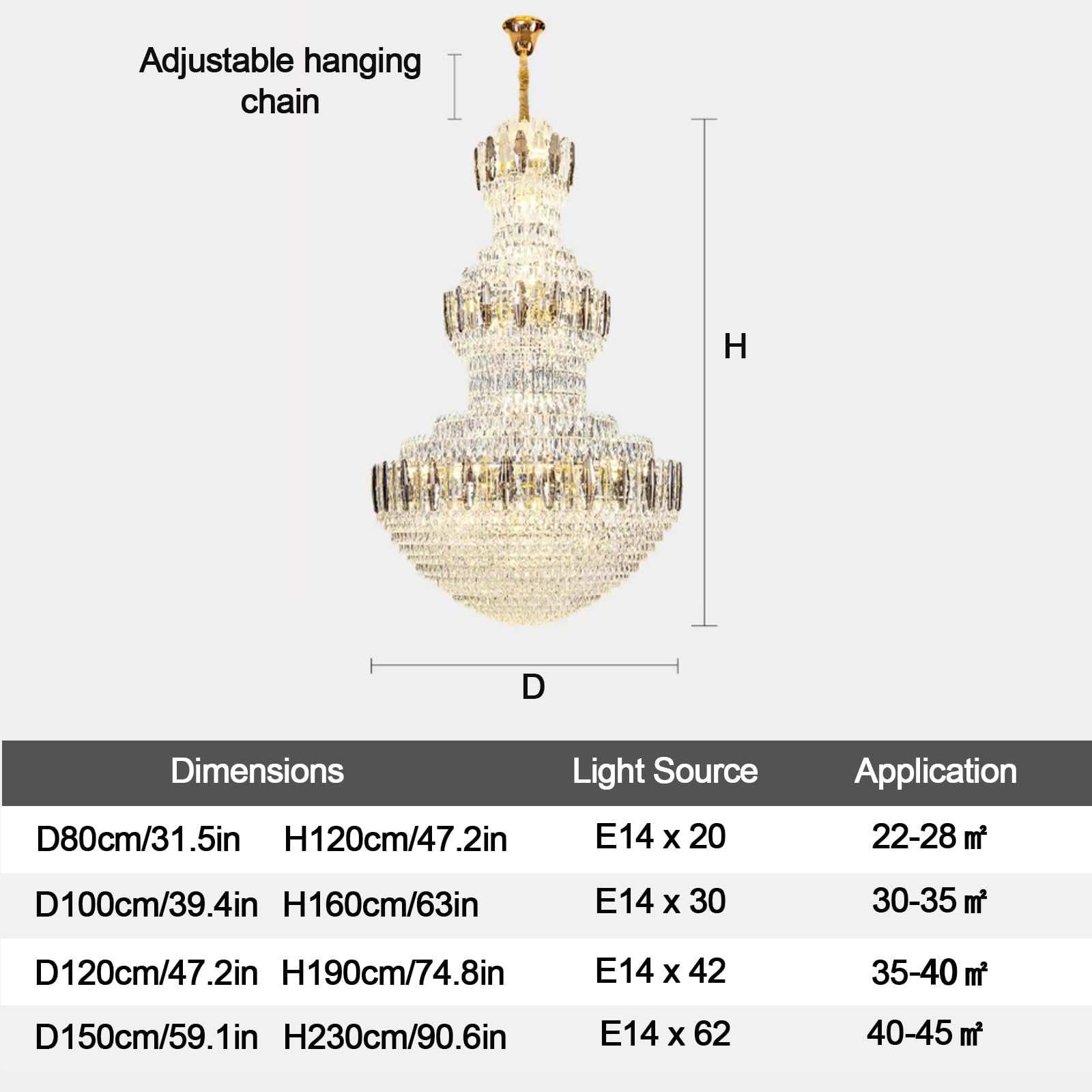Lampadario Dal Soffitto Alto L'atrio, Grande Lampadario Cristallo Rotondo