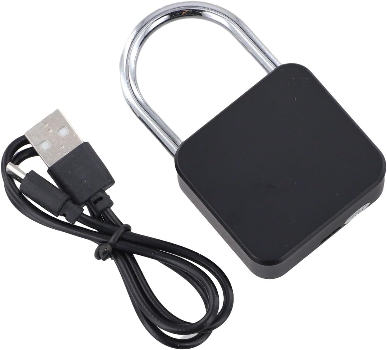 Rechargeable Padlock with LCD Display, Electronic Timer Lock to 99H Phone Addiction & Sleep Habit Management, Alloy Body, Silver(Black)