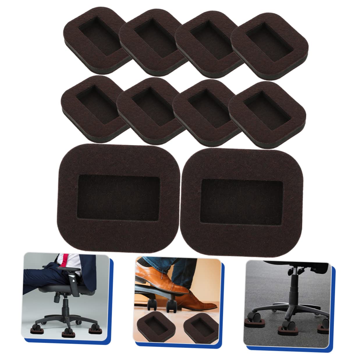 UKCOCO 30piezas Fieltro Antideslizante para Patas De Muebles De Suelo para Sillas y Mesas Copas para Ruedas De Sillas Cuadradas y Resistentes para Pisos De Dura