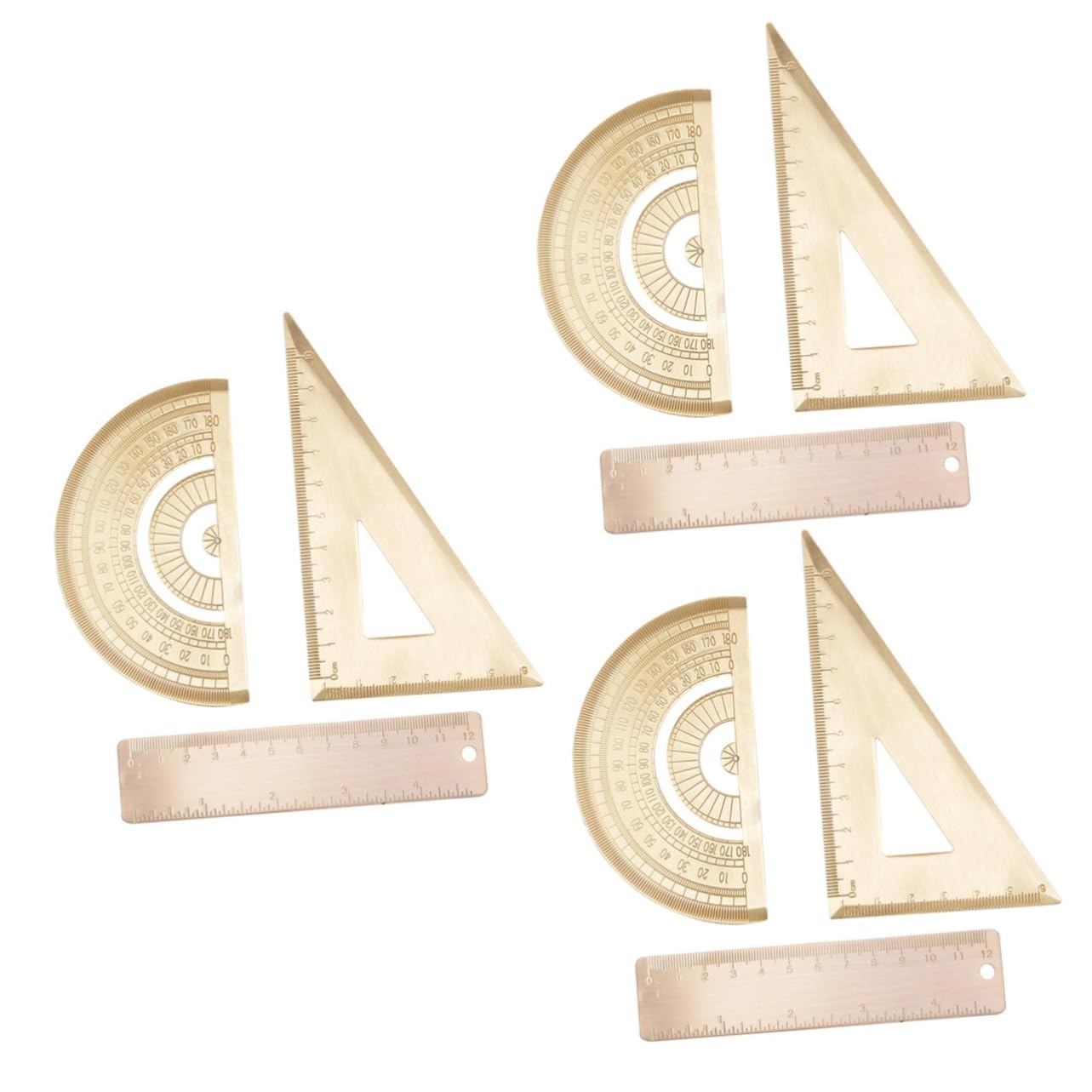 3sätze Geometrie Zeichendreieckset Aus Messwerkzeugen Vintage Messgeräte Mit Winkelmesser Dreieck Und Messlineal Für Präzises Zeichnen Und Messen