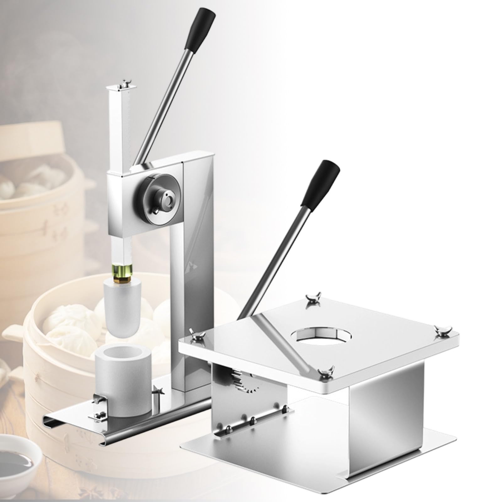 GwlThixion Automatic Baozi Maker Machine with Manual Mold, Desktop Bun Making Machine, 400-500 PCS/H, Baozi Cooking Tool Sets, for Restaurant Home and Commercial FullSet