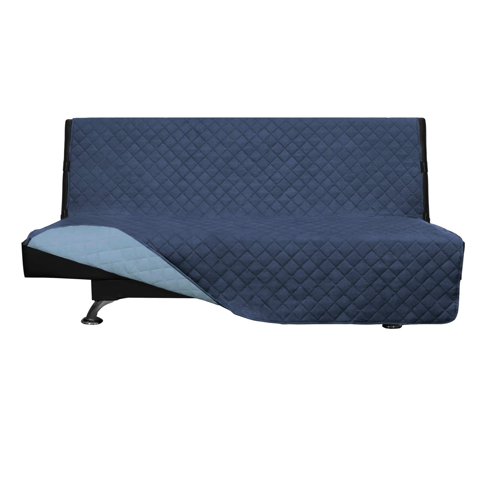 Easy-Going Reversible Couch Cover, Large Futon Sofa, Dark Blue/Light Blue
