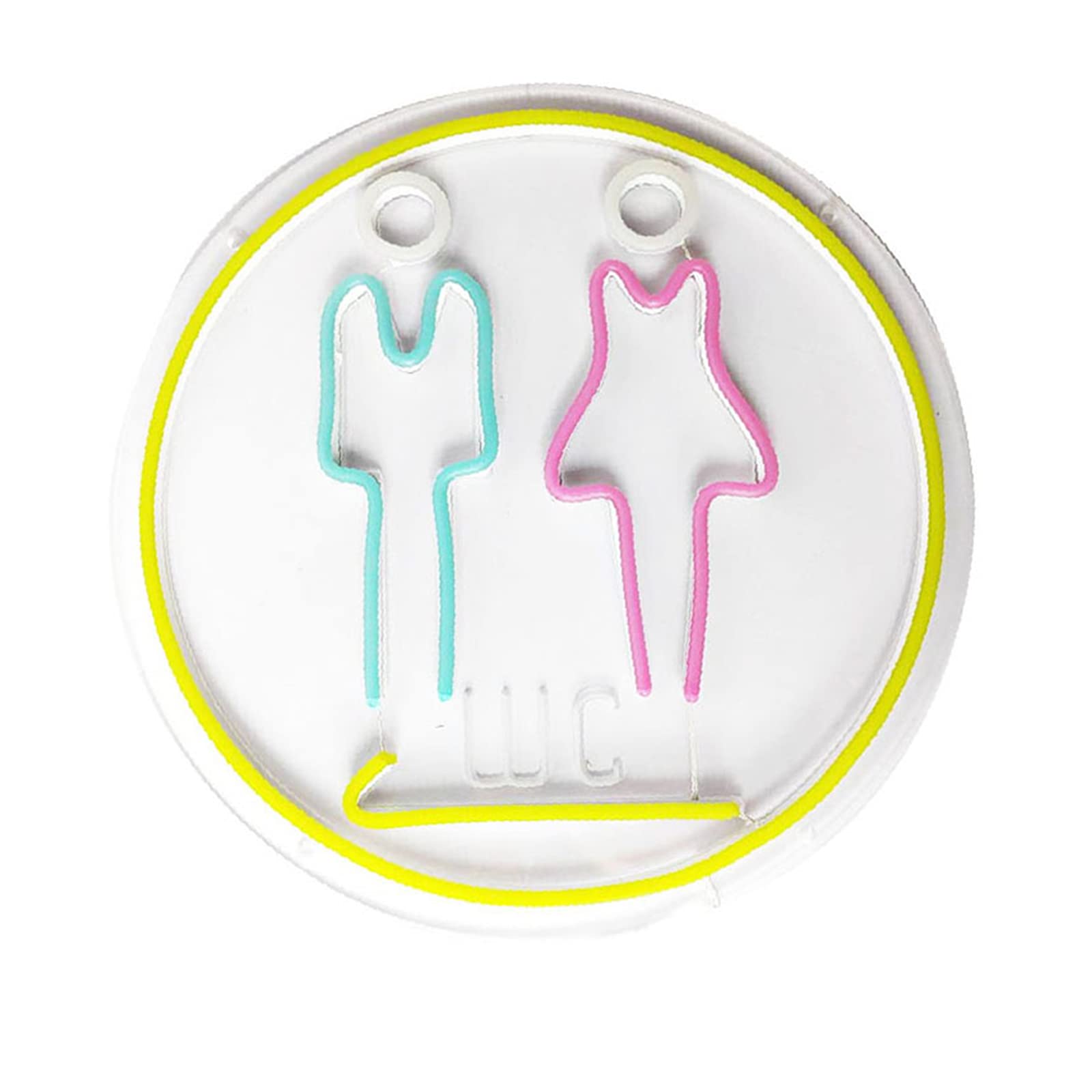 REWIS Insegne al Neon a LED per WC, luci al Neon per WC dimmerabili alimentate Tramite USB, per Decorazioni Luminose sospese per bagni di Bar, Locali notturni, 40x30 cm,Rosso,C