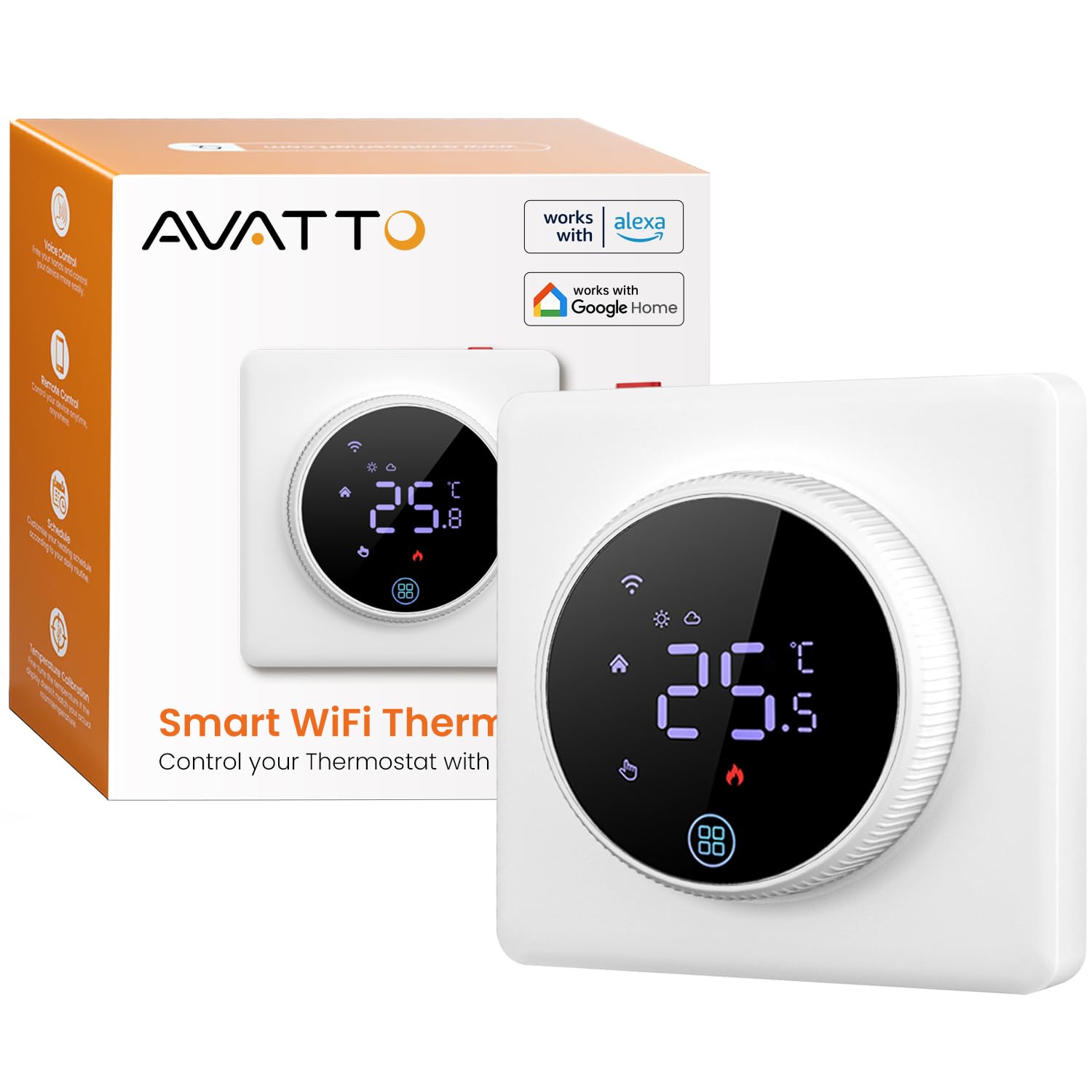 AVATTO Thermostat Für Wasser Fußbodenheizung und Gasboiler，Smart WiFi Thermostat Programmierbar Raumthermostat Unterstützen Alexa, Google Home Sprachsteuerung und Smart Life App Fernbedienung