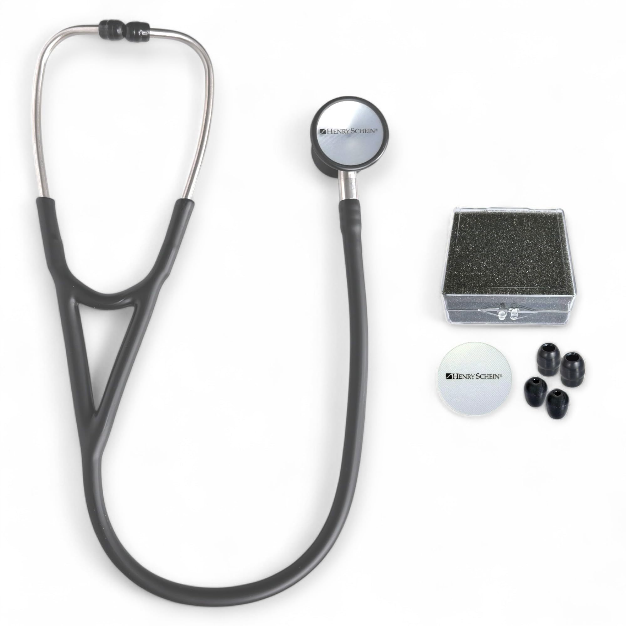 Henry Schein – Maxima Kardiologie-Stethoskop, 1 Stück, Cardiology-Stethoskop, schwarz