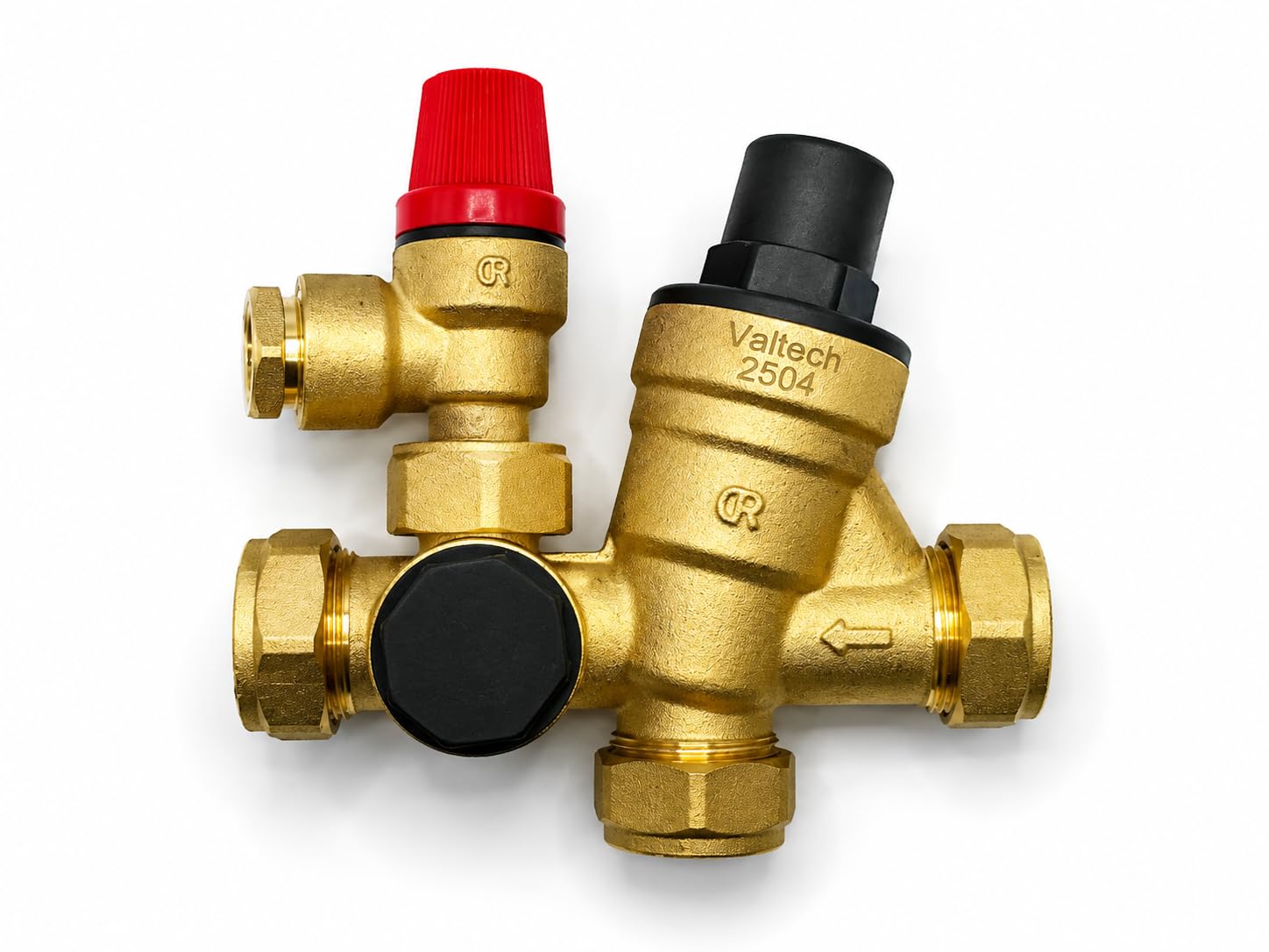22mm Inlet Control Multibloc Valve Group for Unvented Hot Water Cylinders – 3 Bar Pressure Reducing Valve, 6 Bar Expansion Relief Valve, Integral Strainer - EVO