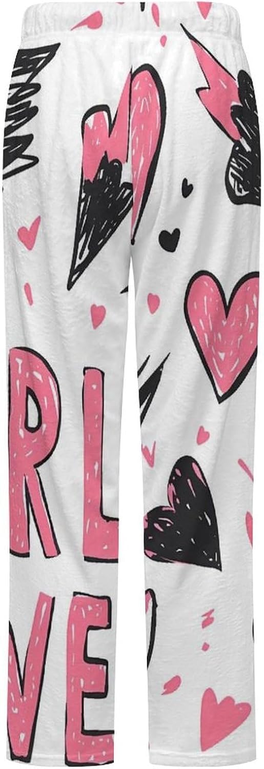 Power with Love Pajama Pants Women Flannel Lounge Sleep Bottoms PJ Sleepwear