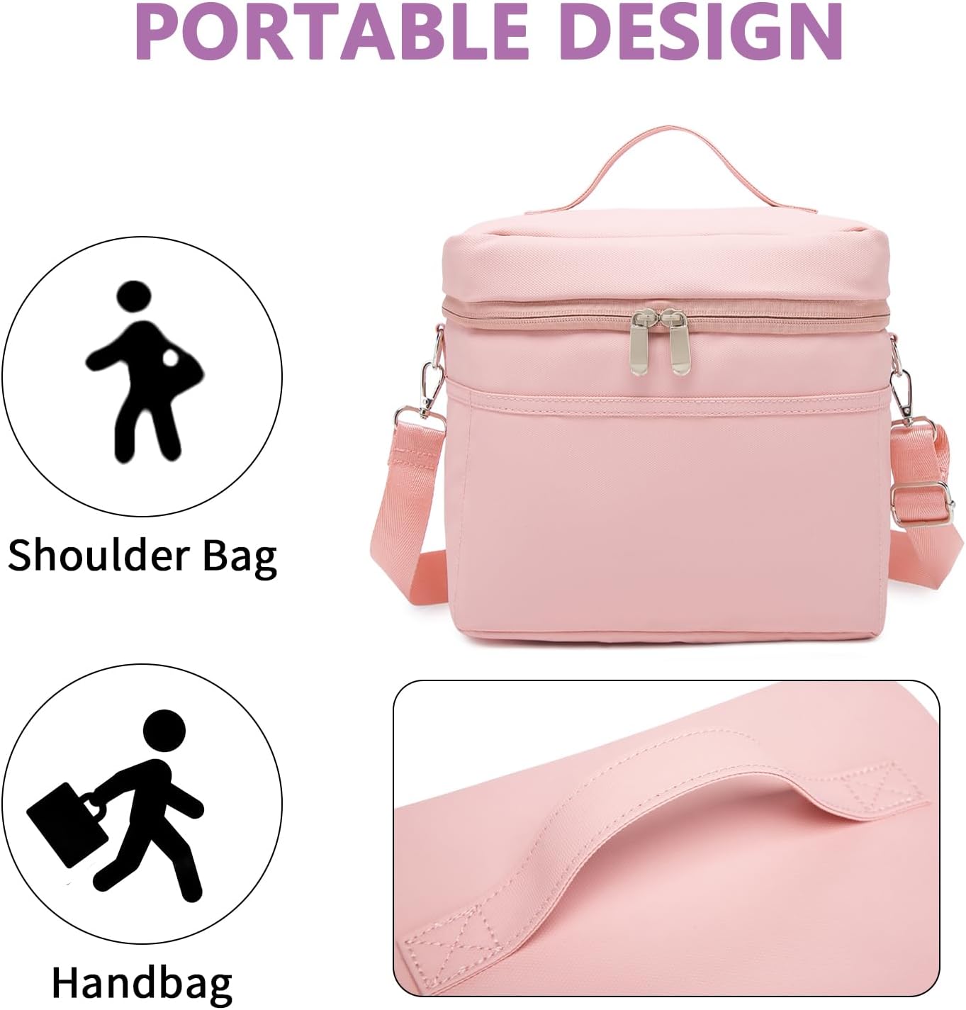 Insulated Lunch Bag for Women Adult Lunch Box Lightweight Waterproof Lunchbox Soft Cooler Reusable Lunch Bags for Work - Image 4