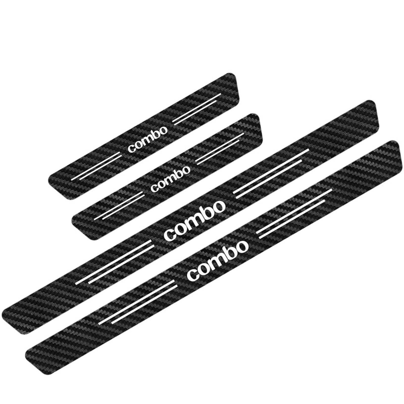 Eagleg Combo 4Pcs Car Door Sill Protector Kick Plates For Op-El Astra Adam Corsa Insignia, Carbon Fiber Scuff Guard Threshold Cover Door Entry Guards Cover Trim Auto Anti-Scratch Accessories,