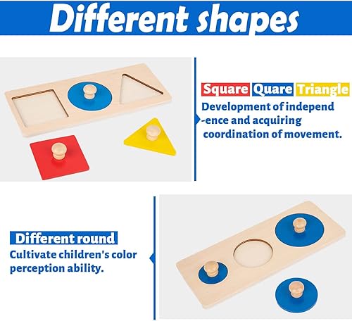 Miniatura 6 de Montessori - Juguetes para bebés de 6 a 12 meses para rompecabezas de múltiples formasrompecabezas de círculos múltiples, juegos para bebés para