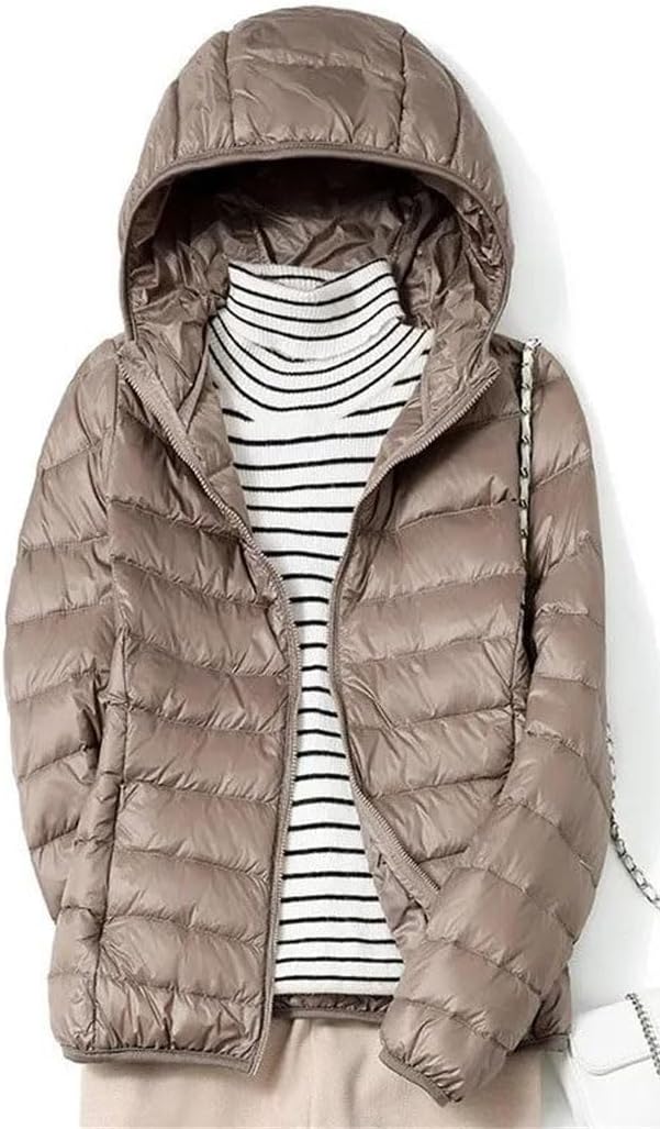 Women’s Short Down Jacket Hooded Lightweight Packable Warm Casual Autumn Winter Fashion Coat