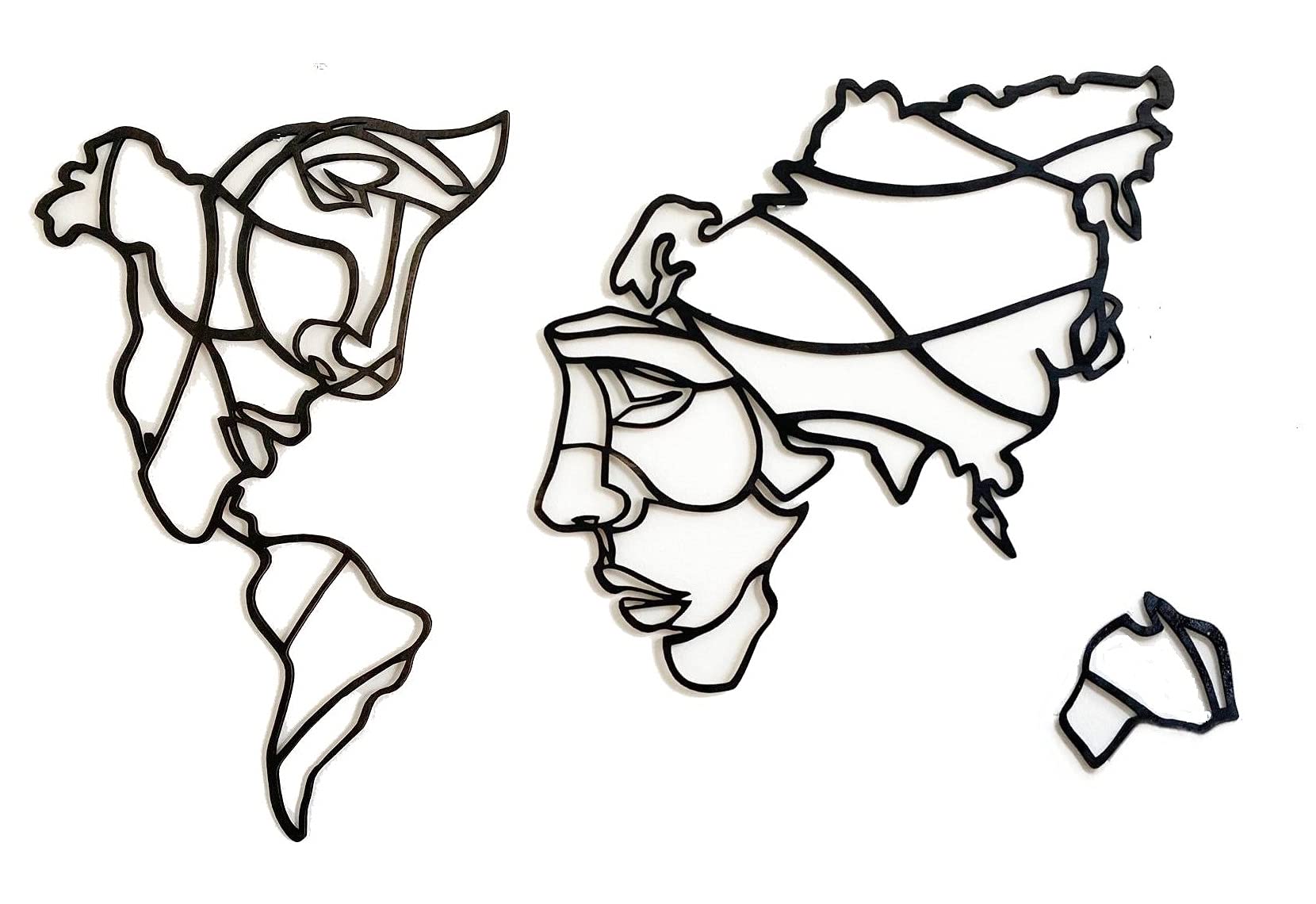 Pet-Jos World Map Wall Decoration Wooden Face World Map Wall Decoration World Map Decorative Wall Art Geometric Ornaments Minimalist Wall Art Hanging Decoration World Map Decoration Wall Decoration