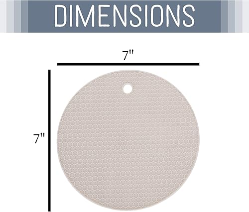 Miniatura 8 de NAT & Jules - Juego de 4 salvamanteles redondos de silicona con patrón de panal de abeja de 7 pulgadas, color morado