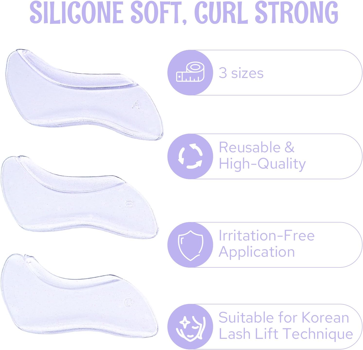 Libeauty Self-Adhesive Lash Lift Shields, 6 Pcs Lower Eyelash Lift Pads for Lifting and Curling, Silicone Lash Rods for Upper Eyelash Perm and Color, Reusable for Salon & DIY Use