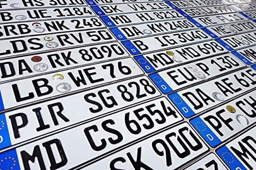 Original German Number License Plate European Germany - with or Without Registration Seal - Random Characters