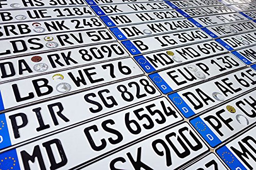 Originaleuro Original German Number License Plate European Germany - With Or Without Registration Seal - Random Characters #TOP3