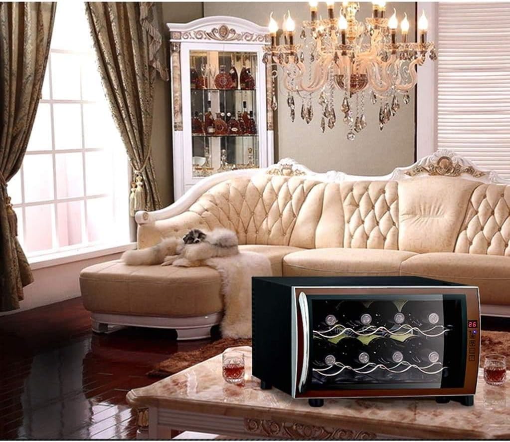 Wine Silent 8 Bottle Wine Refrigerator - Freestanding Touchscreen Wine Cooler Small thermoelectric Wine Cooler - Red Wine Constant Temperature and Huty Intelligent Electronic chip