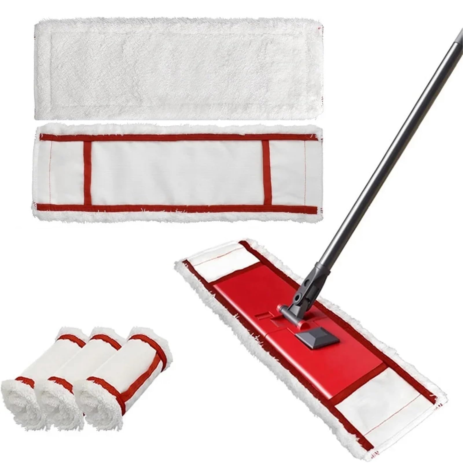 Mop Pads Paquete de 3 Almohadillas de Repuesto de Microfibra for trapeador Plano, Lavables y Reutilizables, Piezas de Limpieza for el hogar.