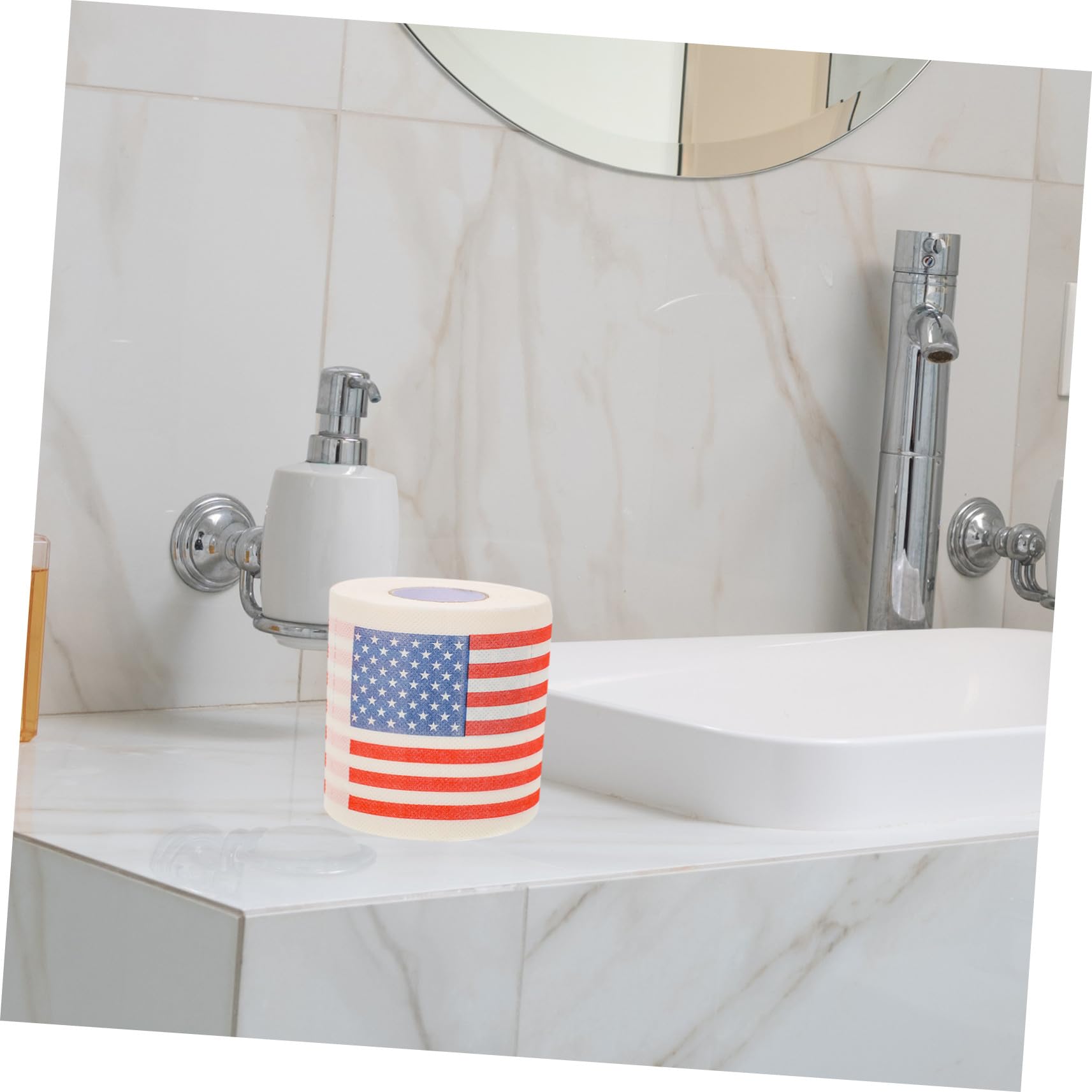 Veemoon Rotoli Carta Igienica Con Bandiera Americana 2 Rotoli Di Carta Velina in Cellulosa Pura Per Bagno Igienica Stampata Multifunzione Per Wc E Tavolo 3 Strati