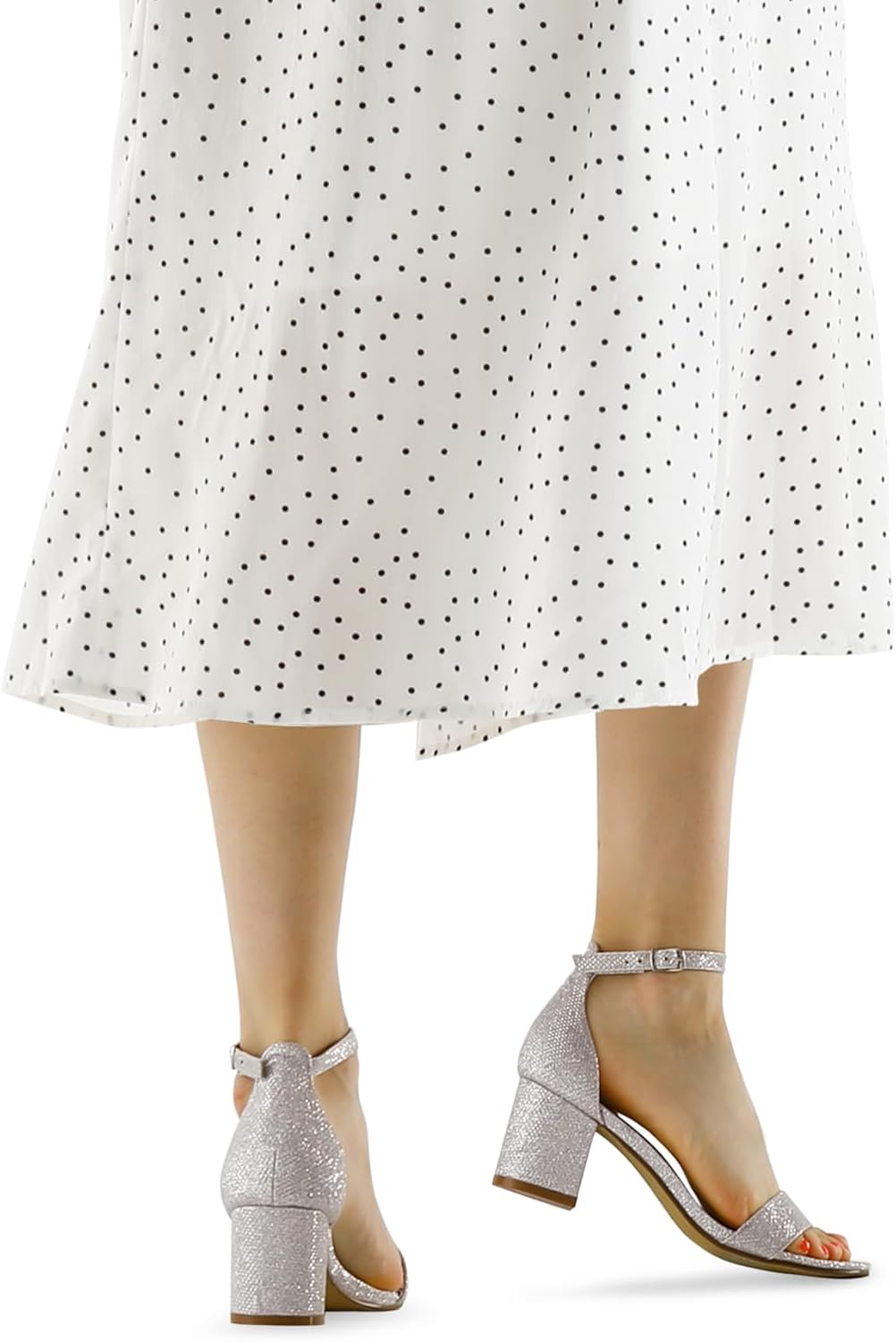 mysoft Women's Chunky Low Heels Open Toe Block Heeled Dress Ankle Strap Pump Wedding Sandals - Image 6