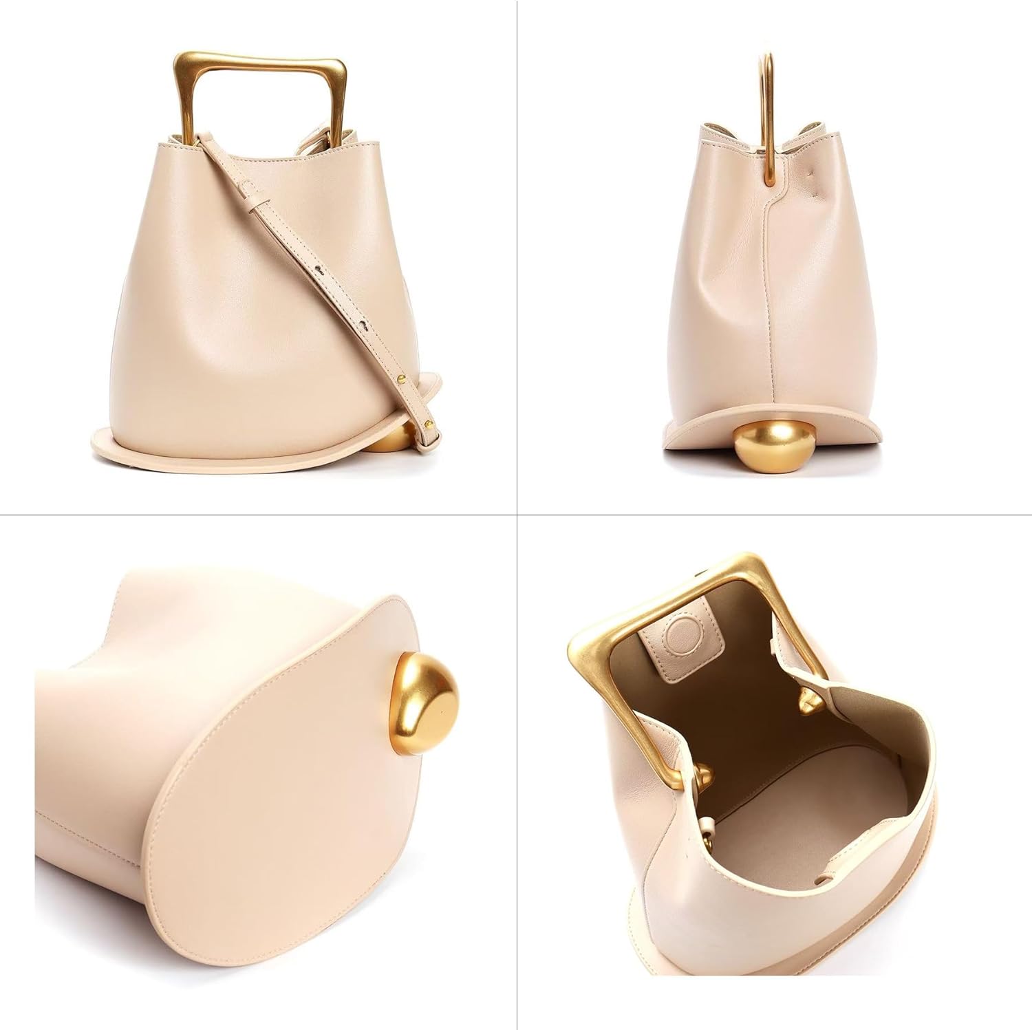 Women PU Leather Handbag Crossbody Shoulder Purse Top Handle Bucket Bag - Image 2