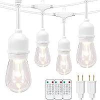 Vista 1 de Mlambert Luces de Cadena LED Regulables de 3 Colores para Exteriores con Controles Remotos, Enchufables 96 Pies (2x48 Pies) Luces LED Impermeables