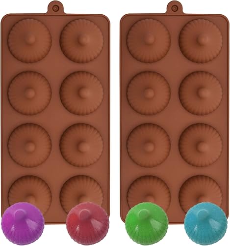 Acvcatto Moldes de silicona de chocolate de trufa, 2 paquetes de moldes de mousse de caramelo, para hornear, moldes de hielo de mantequilla de