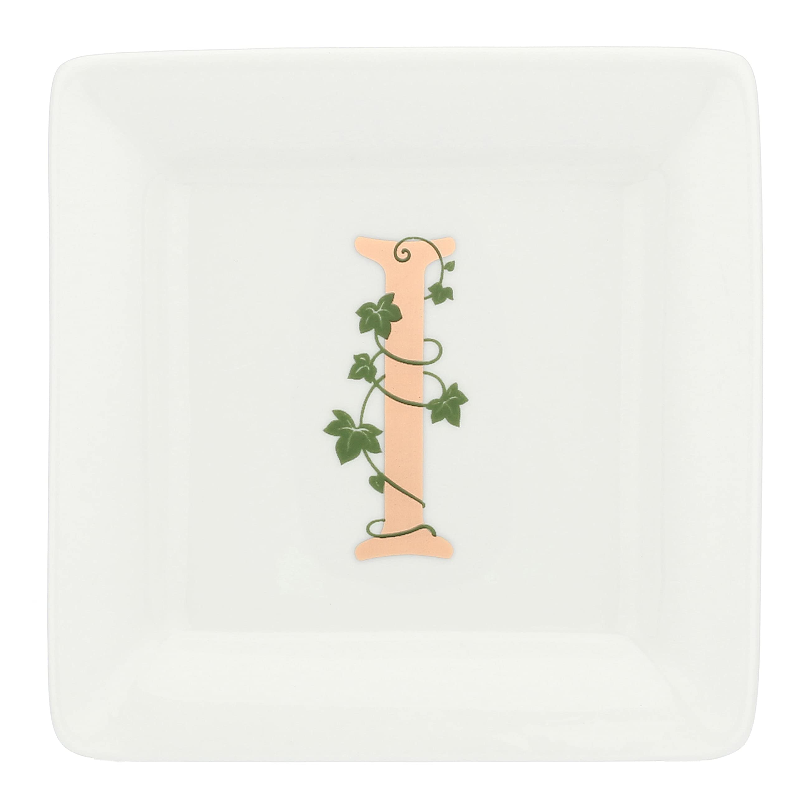 LA PORCELLANA BIANCA PB White Porcelain - Square Saucer Letter I - Home Furniture, Kitchen - Adorato Line - Gift Idea - Porcelain - 10x10xh1,5 cm