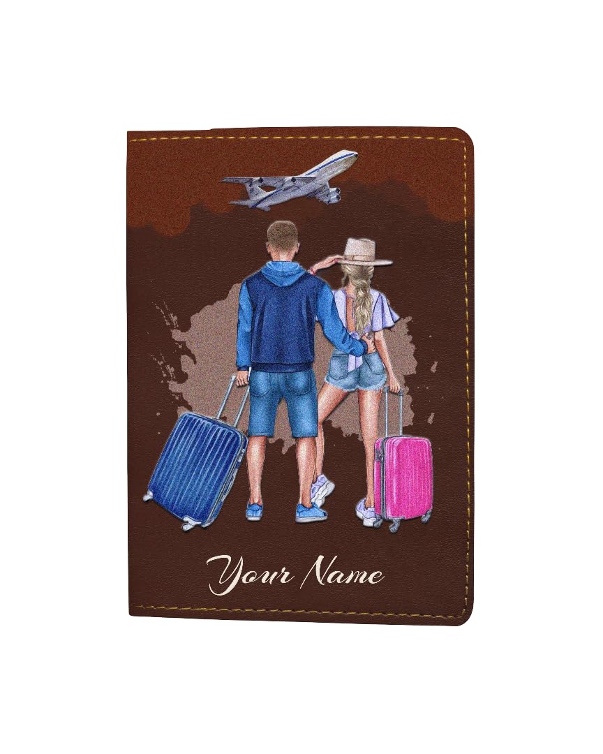 Customized Passport Cover for Women & Men – Personalized Leather Travel Wallet with Name Print | Couple Design Passport Holder | Gift for Travelers-image-13