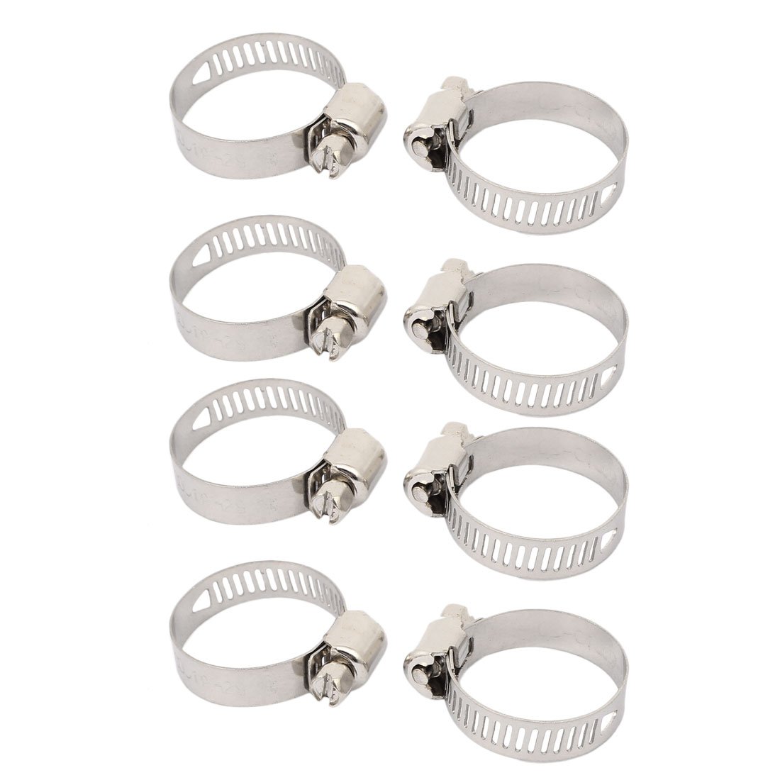 Aexit Stainless Steel Clamps Adjustable 19mm-29mm Cable Tight Clamp Pipe Hose Strap Clamps Clip 8pcs