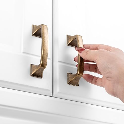 Miniatura 4 de Koofizo 1953 - Manija tirador de arco cuadrado para dormitorio, gabinete de baño, escritorio, cajón, cocina (paquete de 10 unidades)