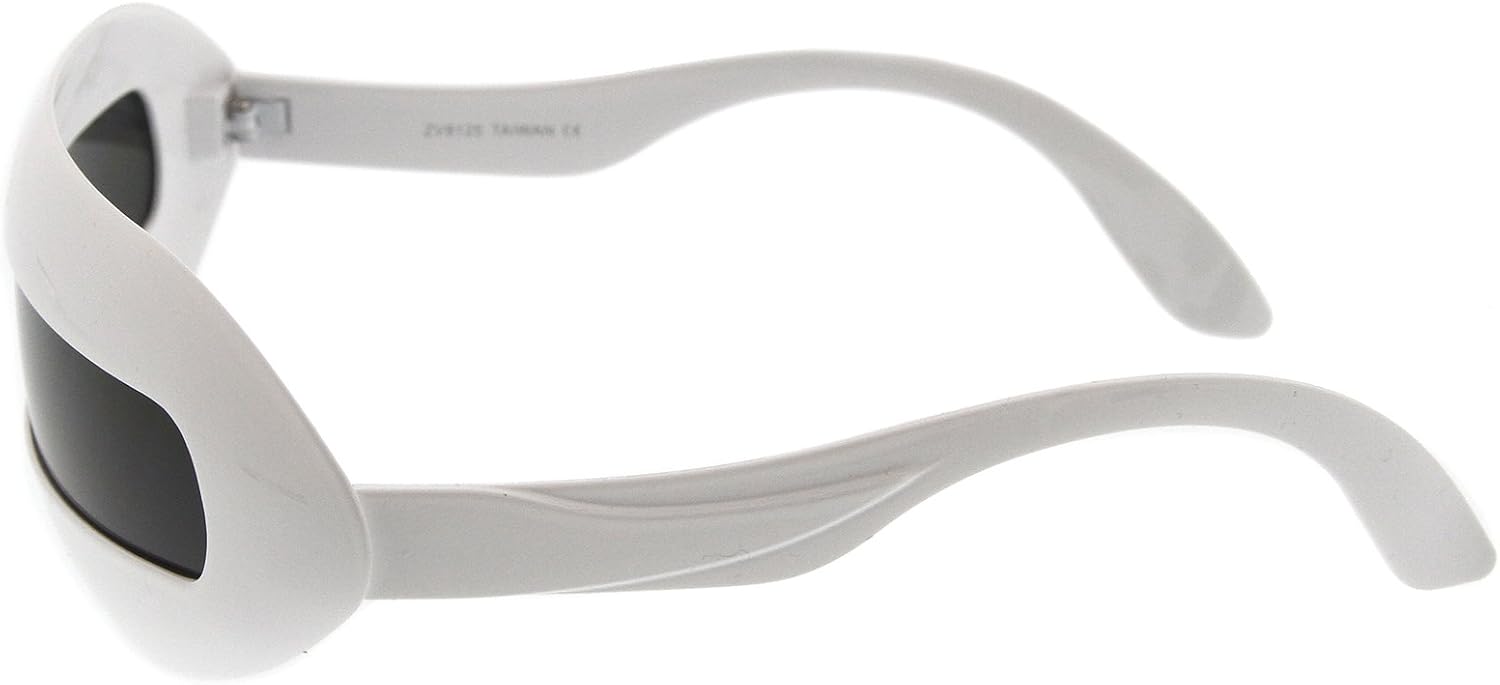 zeroUV Futuristic Costume Single Shield Colored Mirror Lens Novelty Wrap Sunglasses 70mm