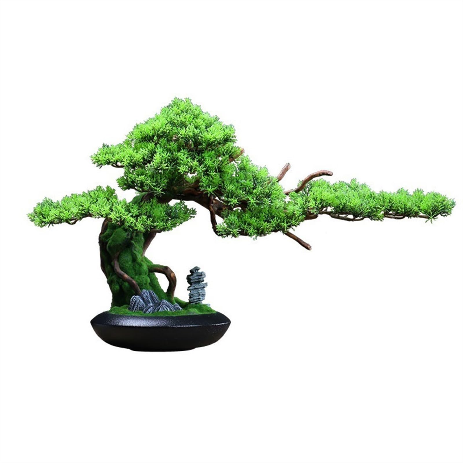MYUYEE Artificial Bonsai Tree Chinese Light Luxury Simulation Tree Office Landscaping Hotel Wood Root Carving Ornaments Entrance Cabinet Decorations Artificial Tree